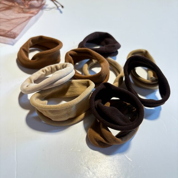 NEW 10 Hair Ties Comfortable Non-Pinch Brown Bundle - Picture 2 of 5